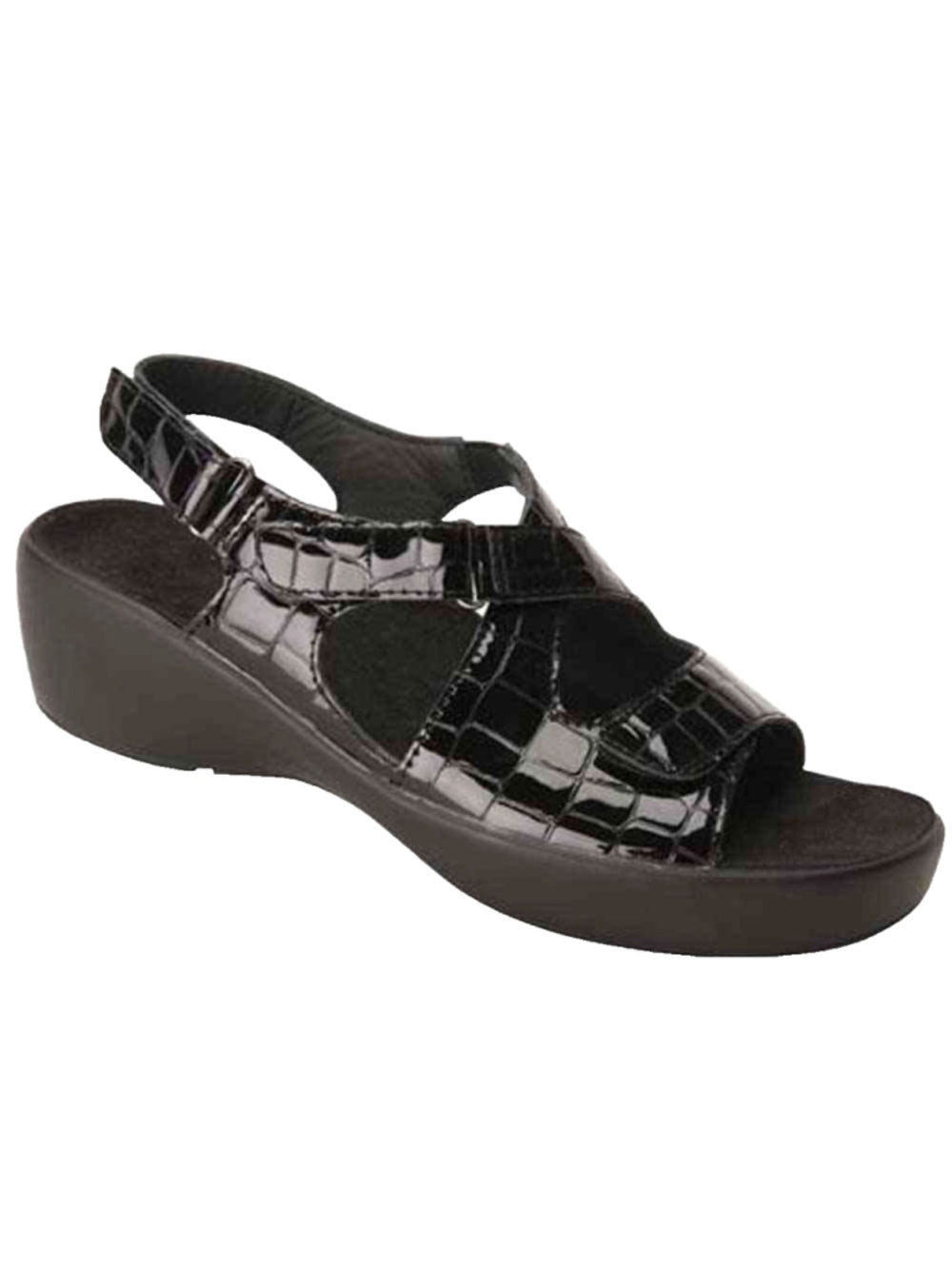 Barefoot Freedom by Drew Abby sandals Size 9.5 M Black Croc NEW
